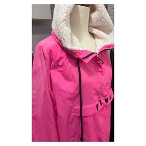 PINK Victoria’s Secret Sherpa lined hooded jacket. Lightweight. Size medium.